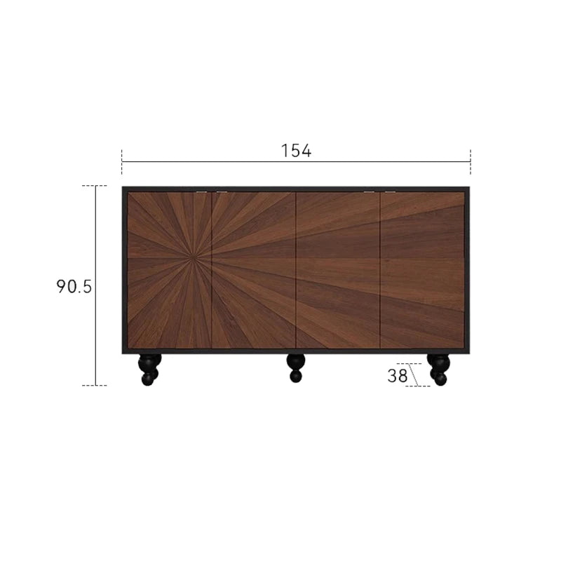 Retro Nordic Living Room Cabinet – Classic Glam Display & Storage Unit