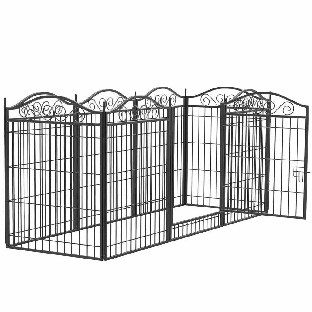 Foldable 8-Panel Dog Playpen with Gate