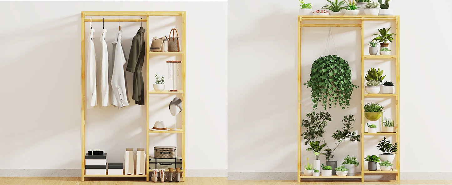 Open Bamboo Clothes Rack