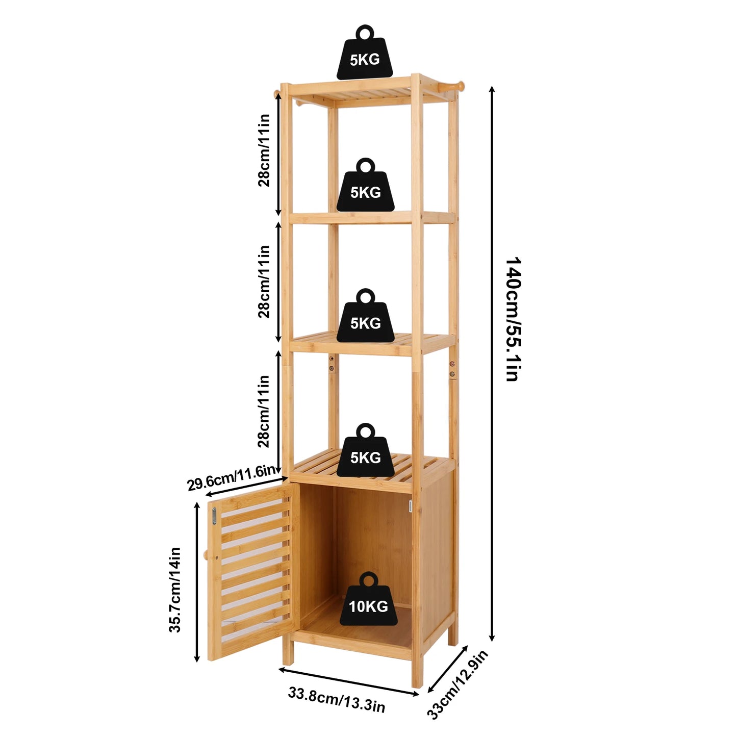 Tall Bamboo Corner Cabinet