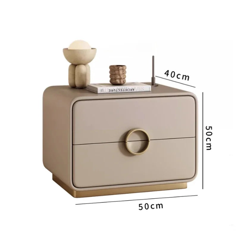 Glamour Modern Nightstand – Minimalist Bedside Table with Drawers and Storage