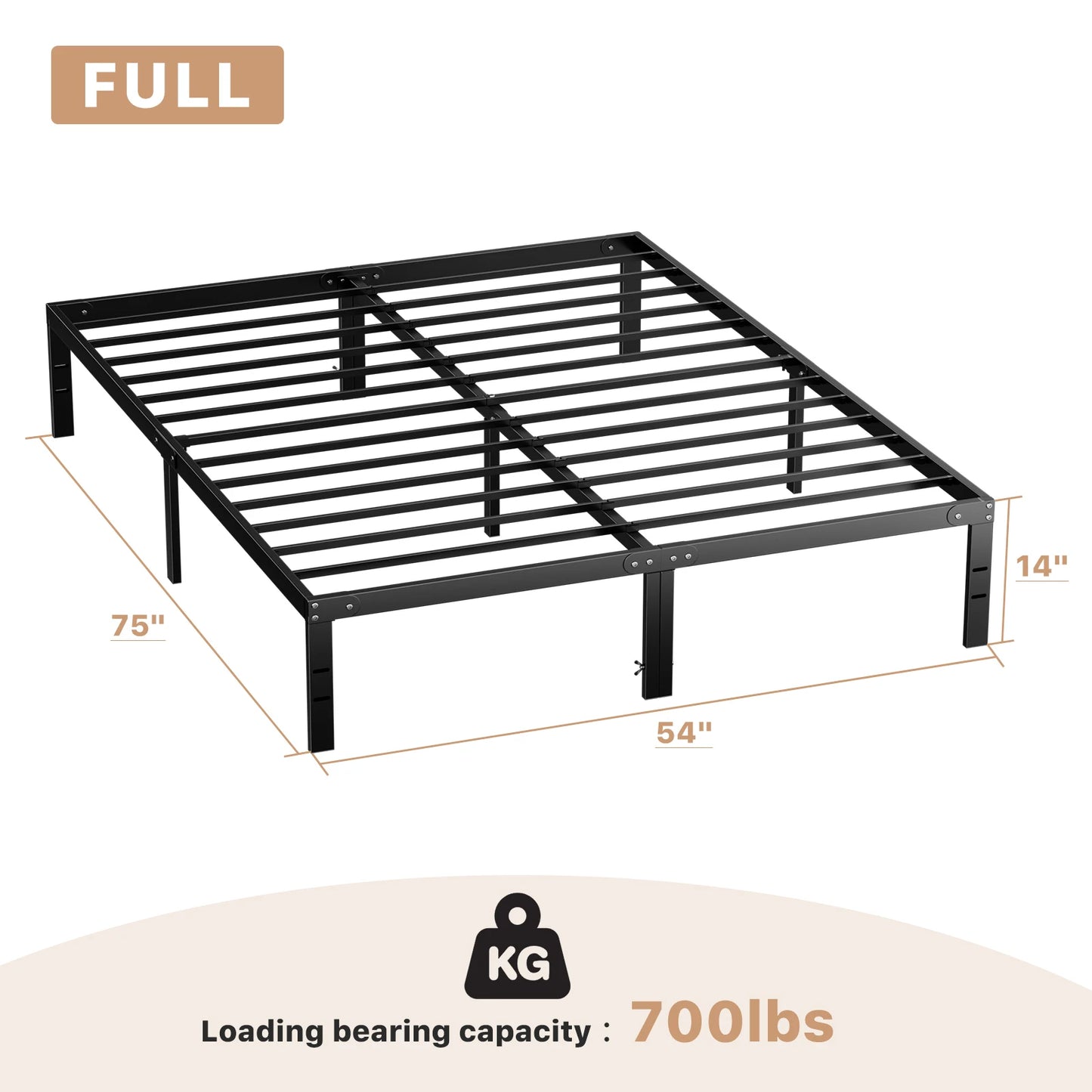 Metal Bed Frame with Storage Space