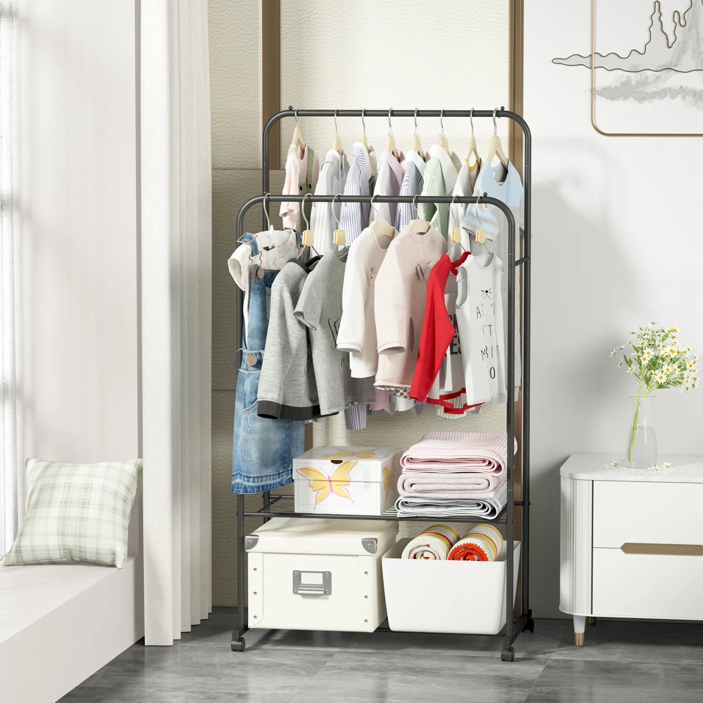Double Rail Clothes Rack