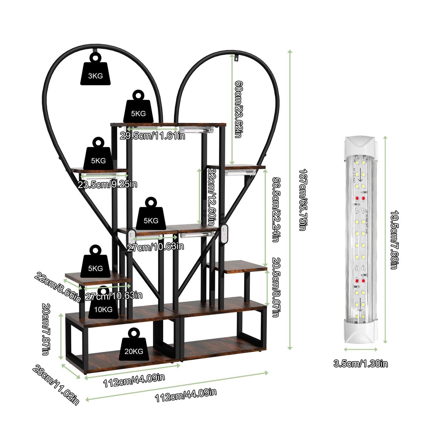 Heart-Shaped Plant Rack