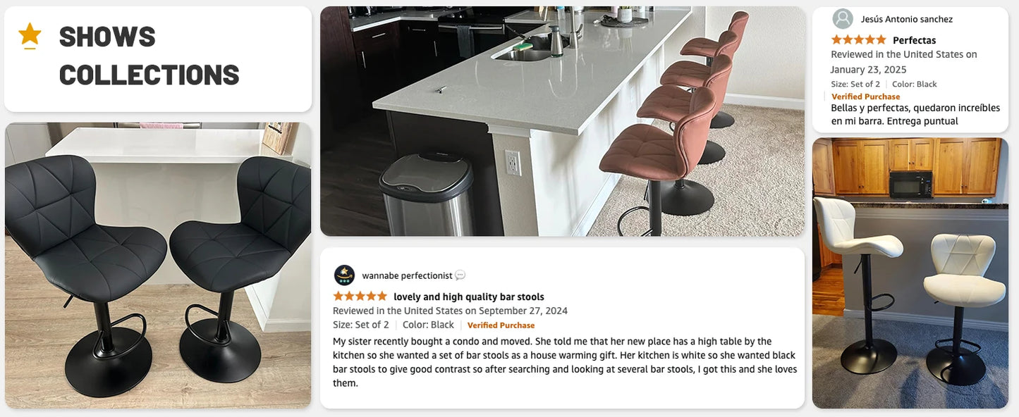 Adjustable Swivel Bar Stools