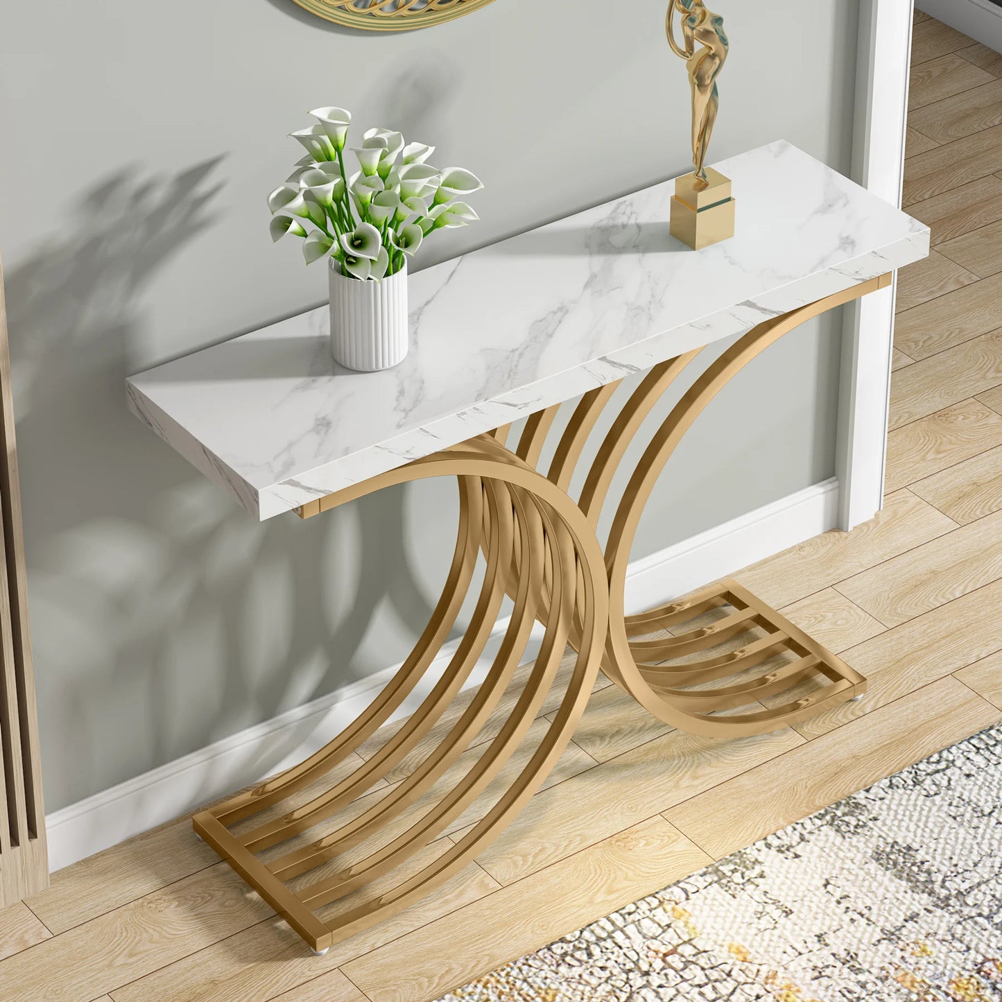 Gold Geometric Console