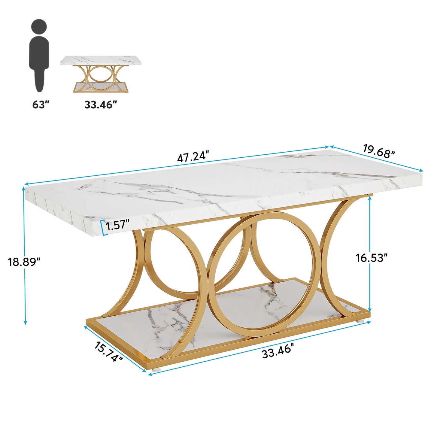 Faux Marble Coffee Table