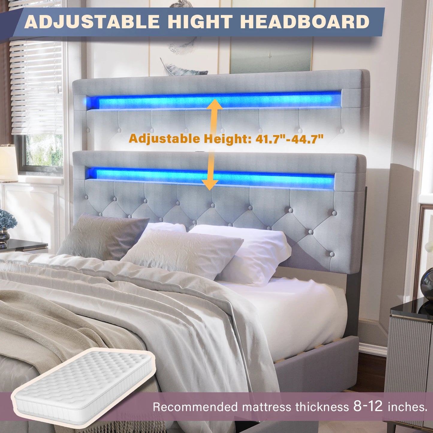 Bed Frame with 4 Storage Drawers