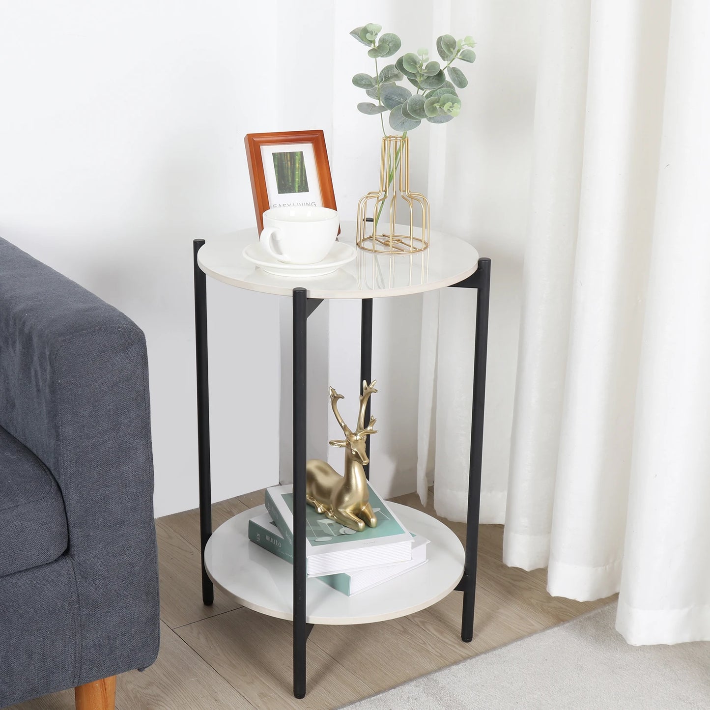 Round Marble Nesting Side Table
