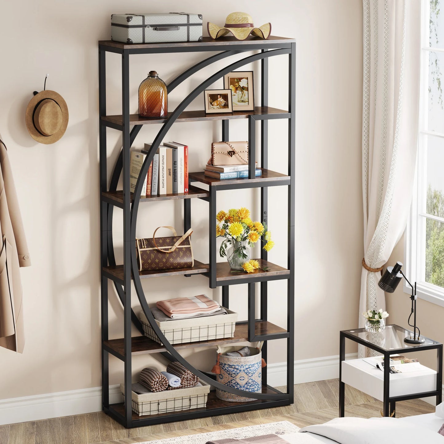 Half‑Moon Etagere Bookcase