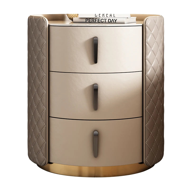 Storage Modern Nightstand – Italian Aesthetic Leather Bedside Table