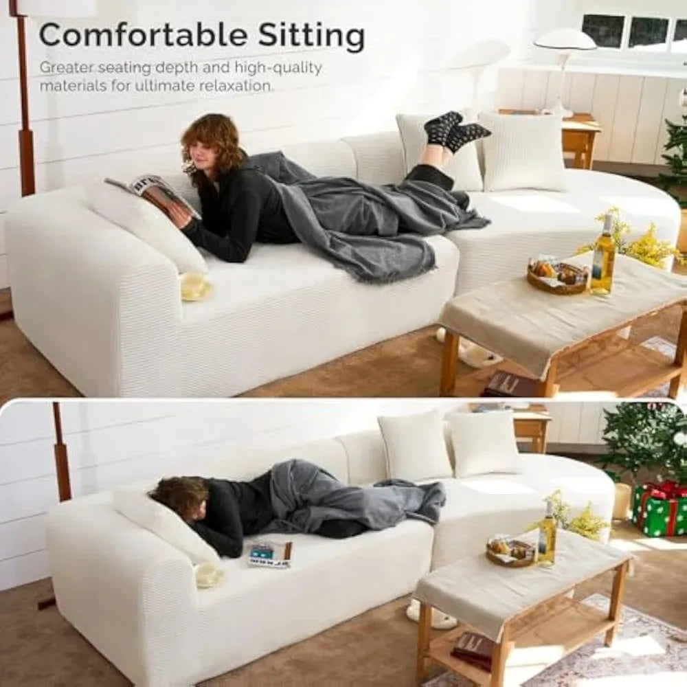 Curved Corduroy Sectional