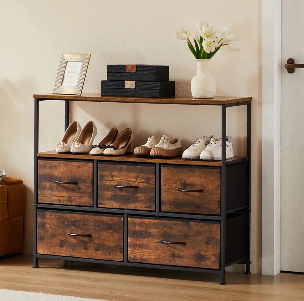 5-Drawer Shoe Cabinet TV Stand