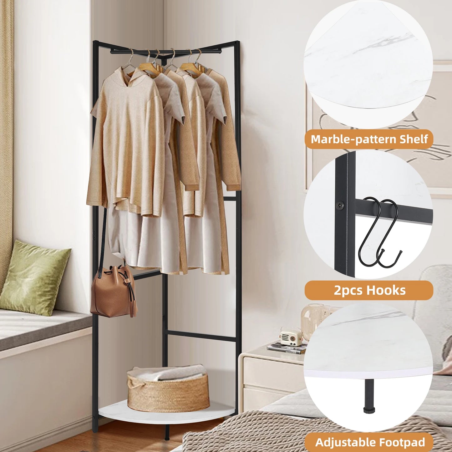 Corner Hall Tree Rack