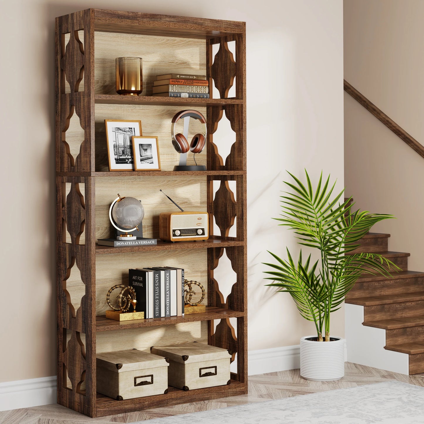 Industrial X-Frame Bookcase