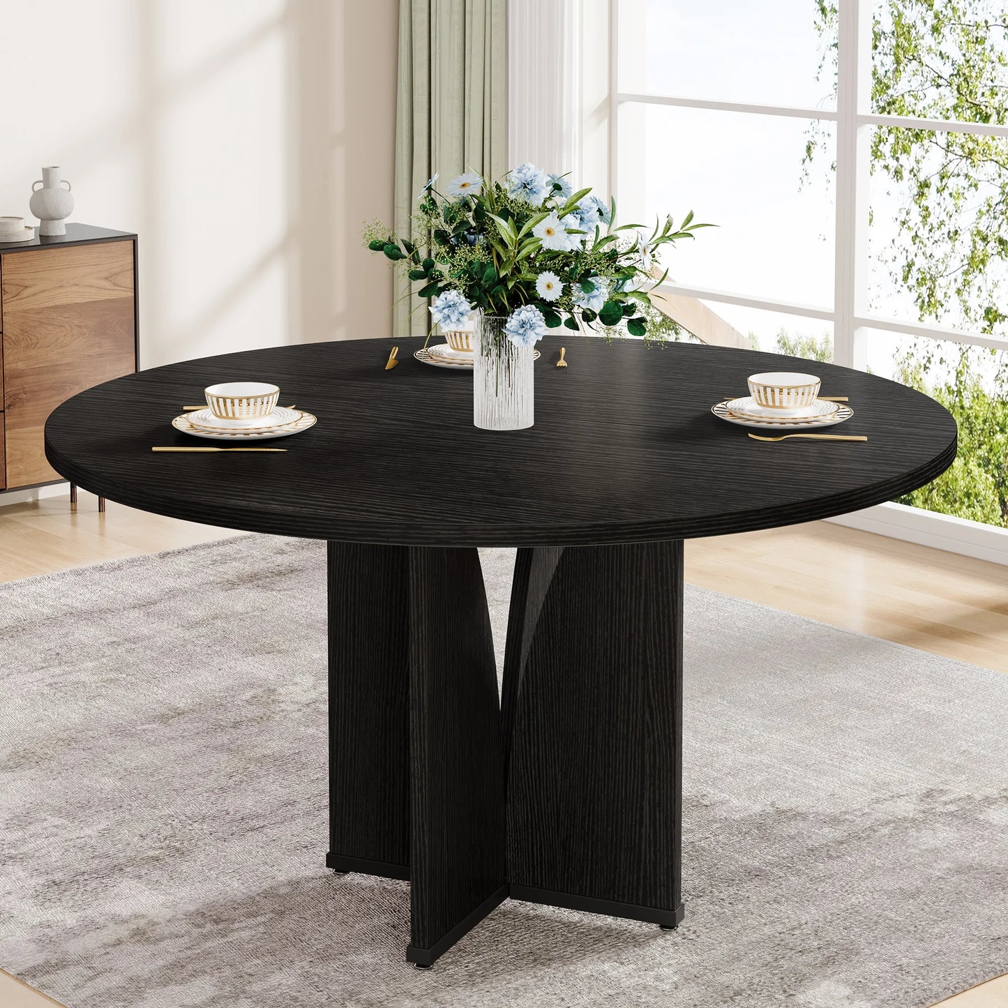 Round Wood Conference Table
