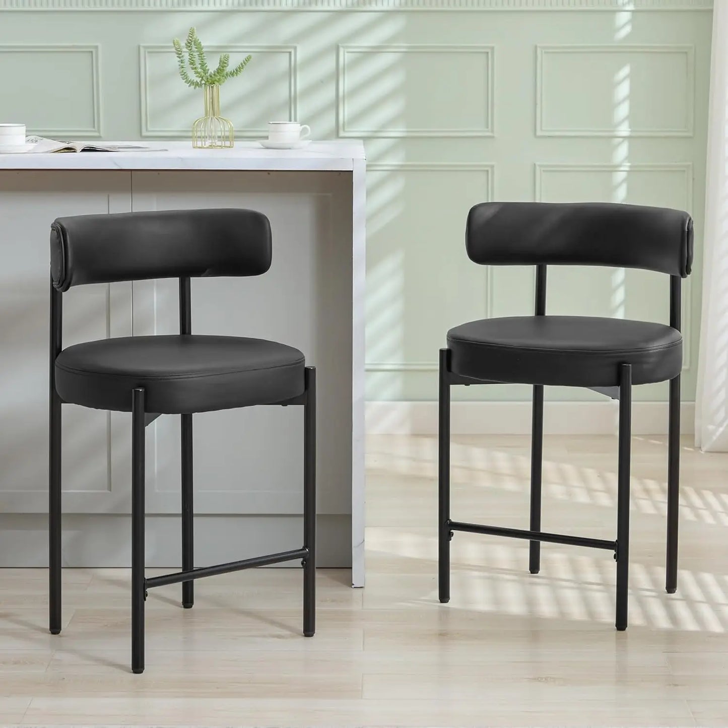 White Bar Height Stools Set