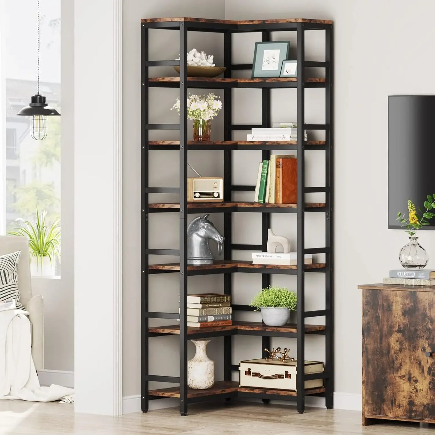 7‑Tier Corner Bookcase