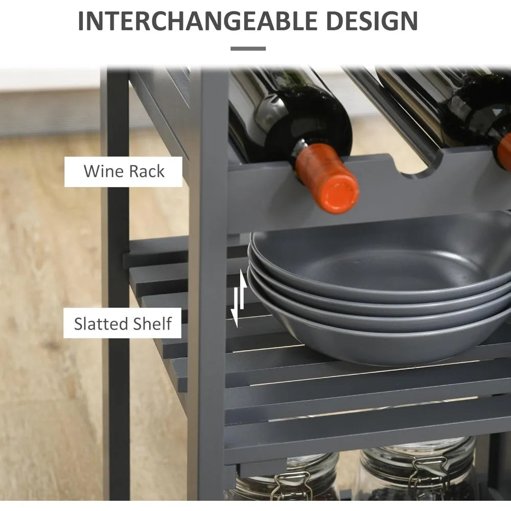 Rolling Kitchen Wine Cart