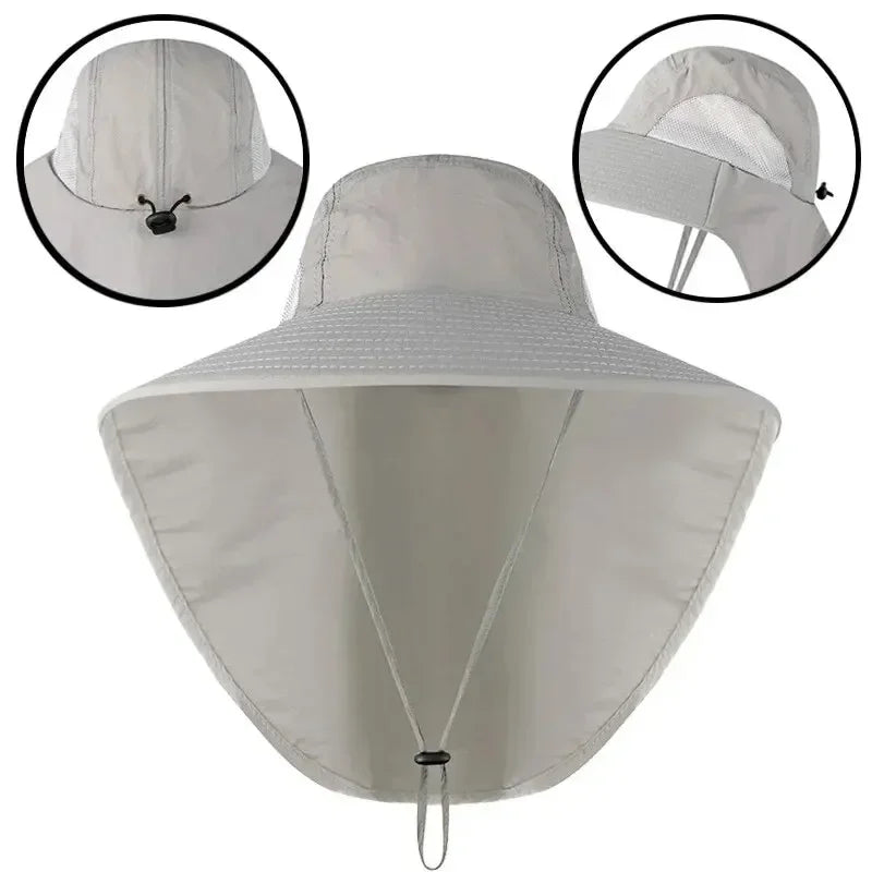 Wide Brim Sun Hat with Neck Flap