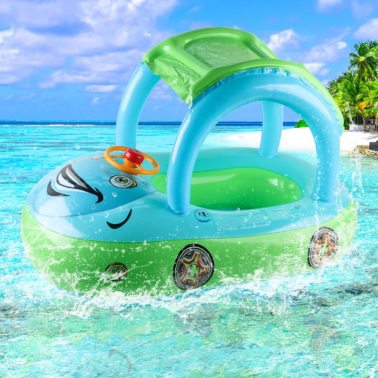 Car-shaped swimming floats for children