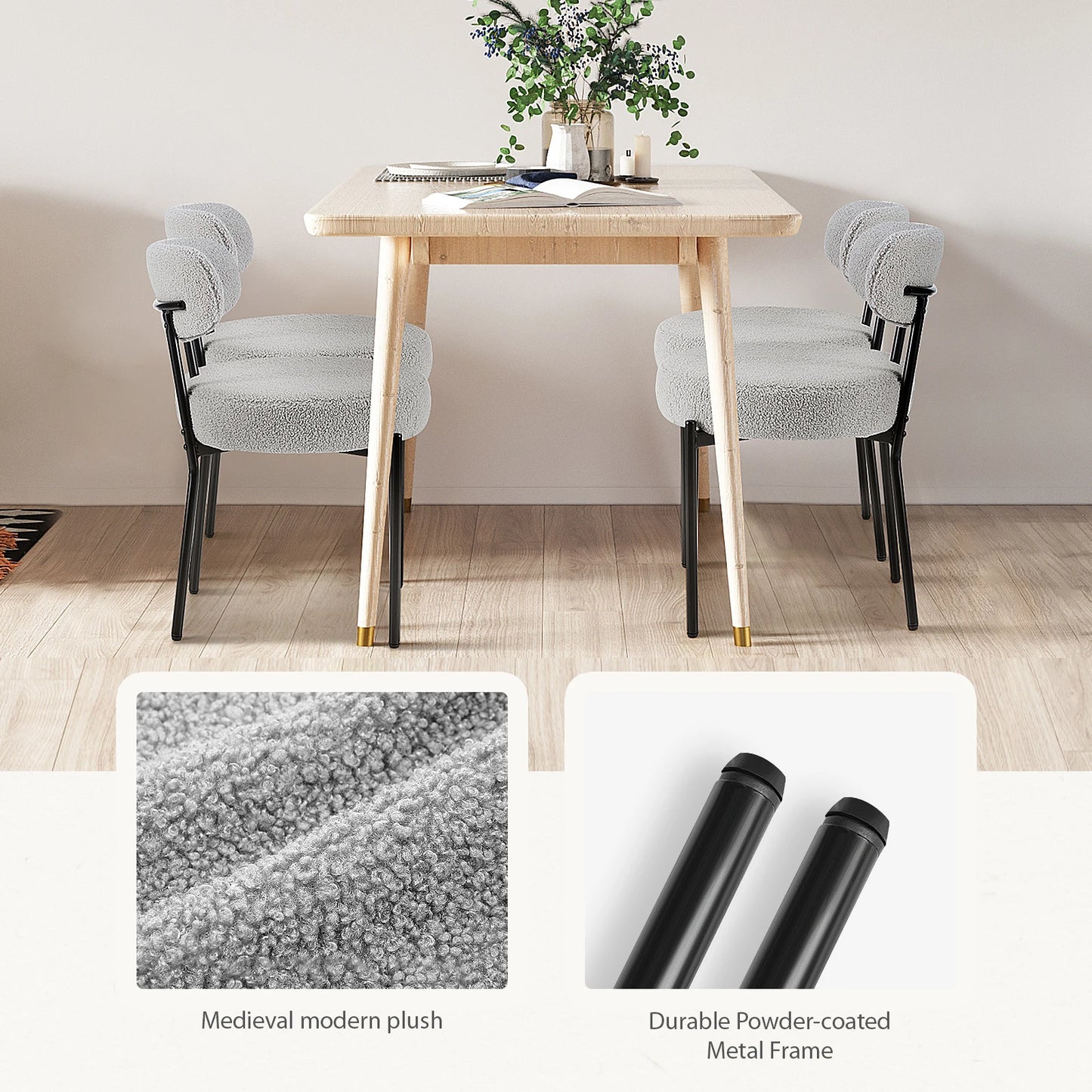 Ergonomic Round Dining Chairs (Set of 2)