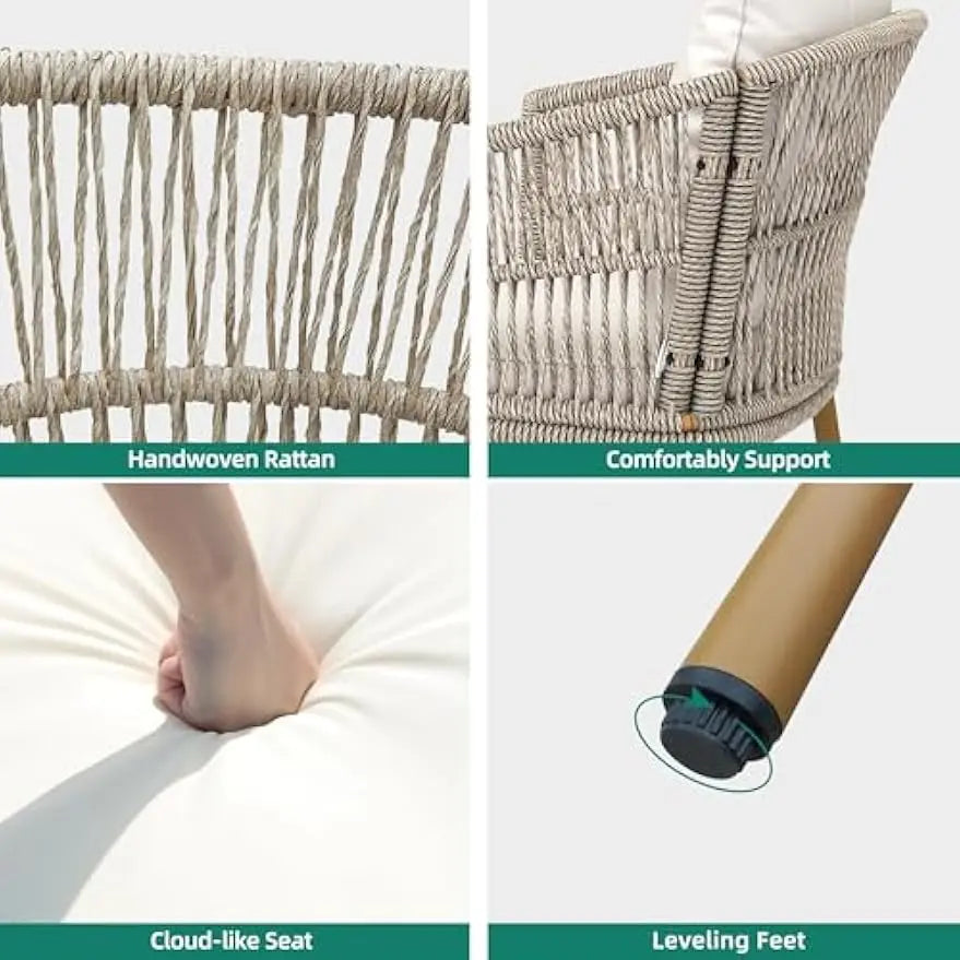 Tan Wicker Bistro Chair