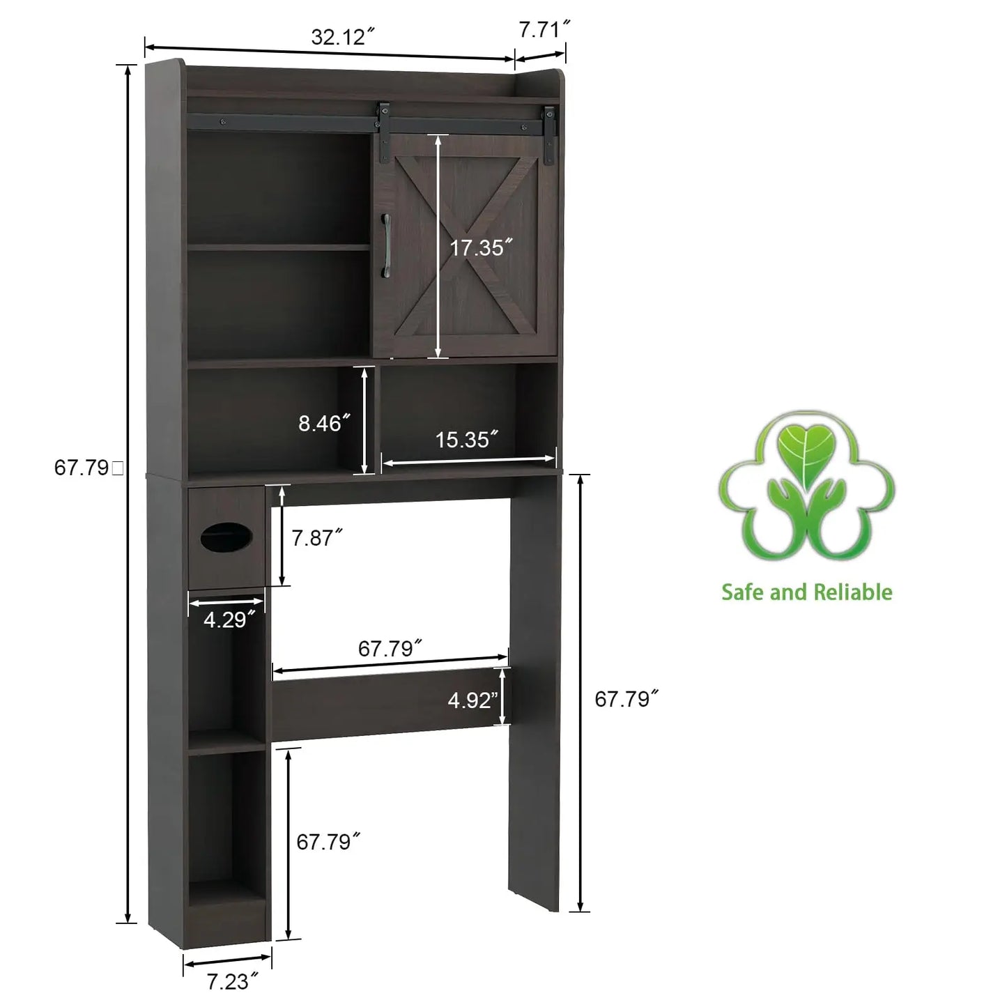 Wooden Over the Toilet Storage Cabinet