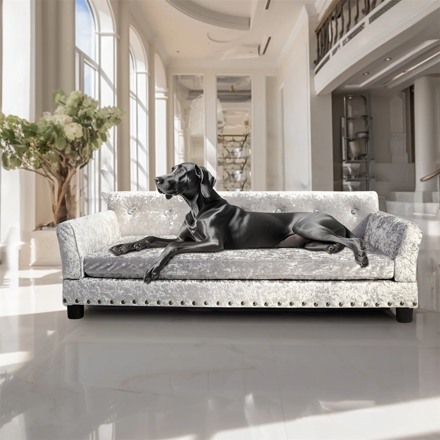 Tufted Elevated Dog Sofa