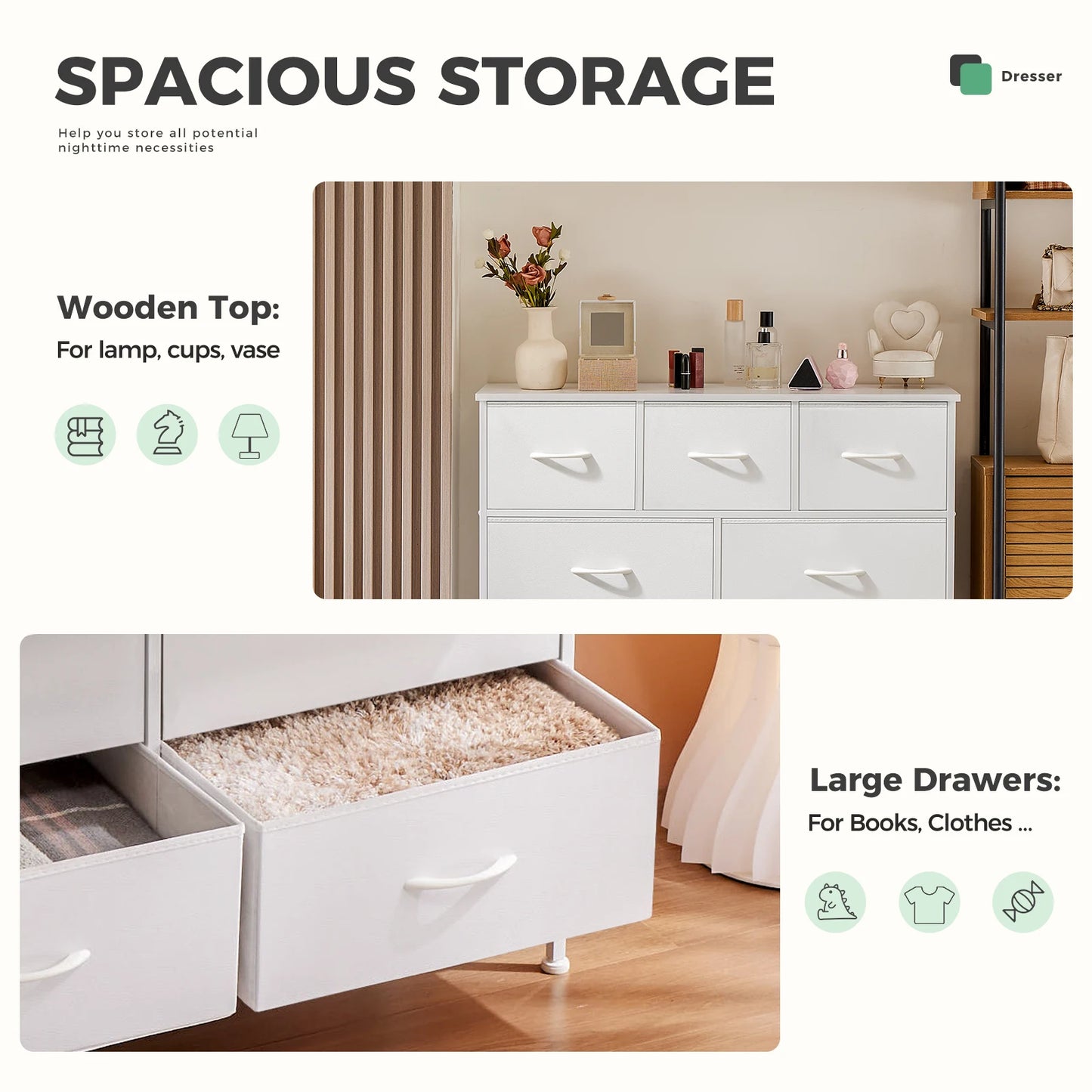 Wardrobe with Fabric Drawers (5/7/10 Drawers)