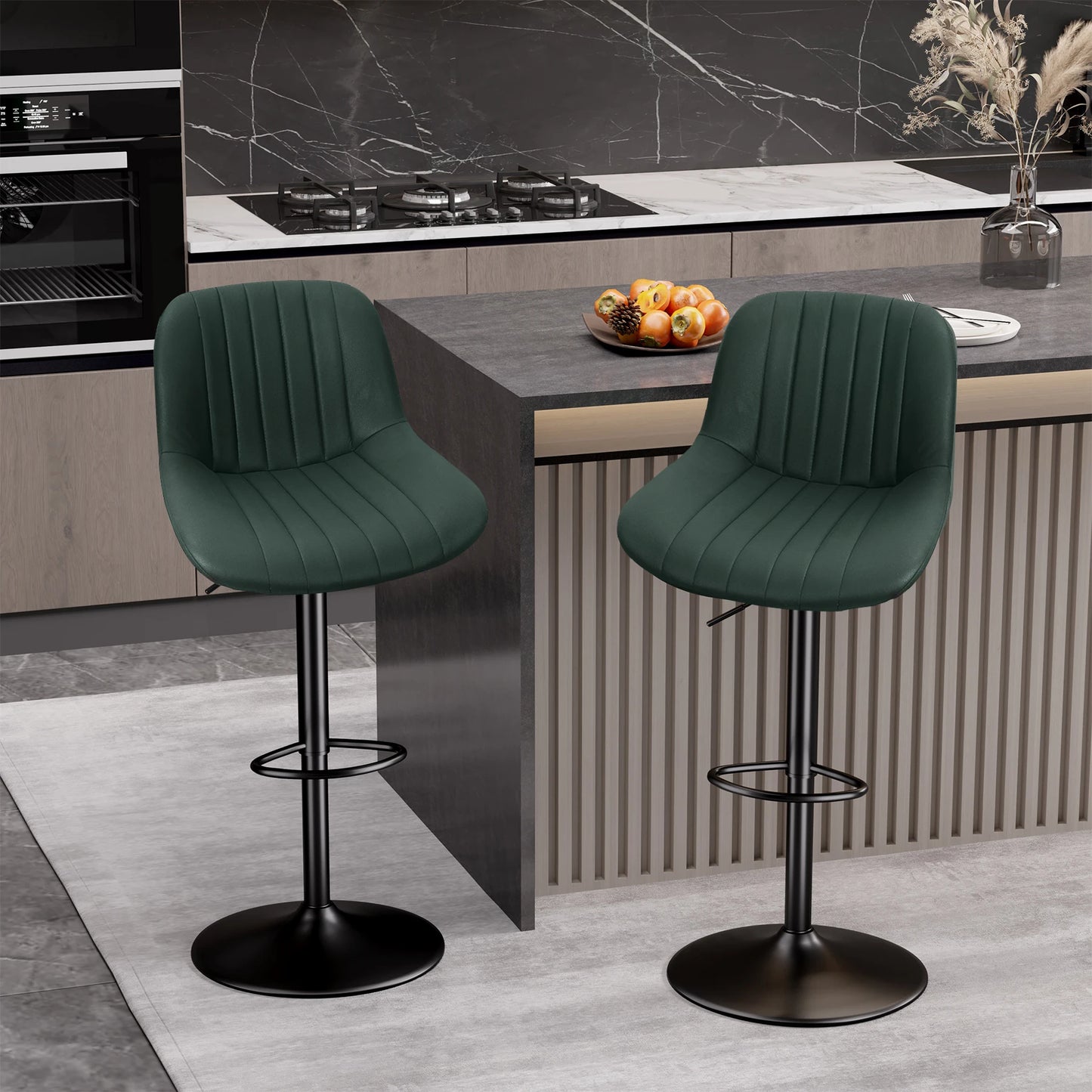 Rotating Counter Fabric Stool