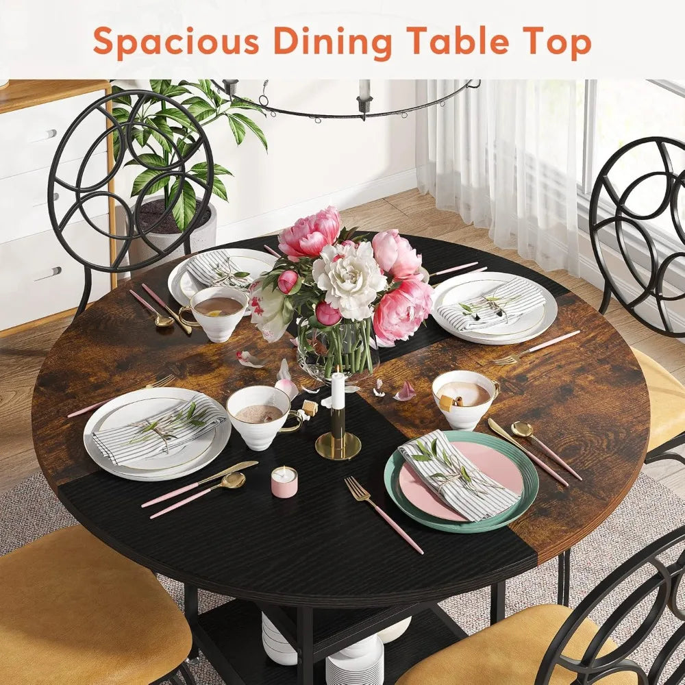 Round Storage Dining Table