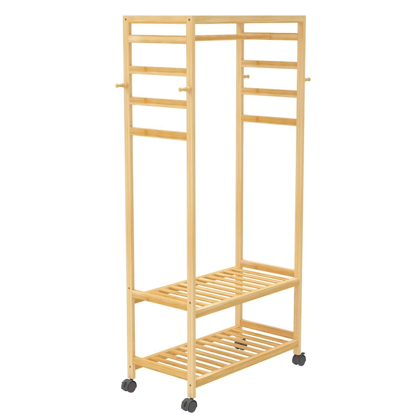 Bamboo Rolling Coat Rack