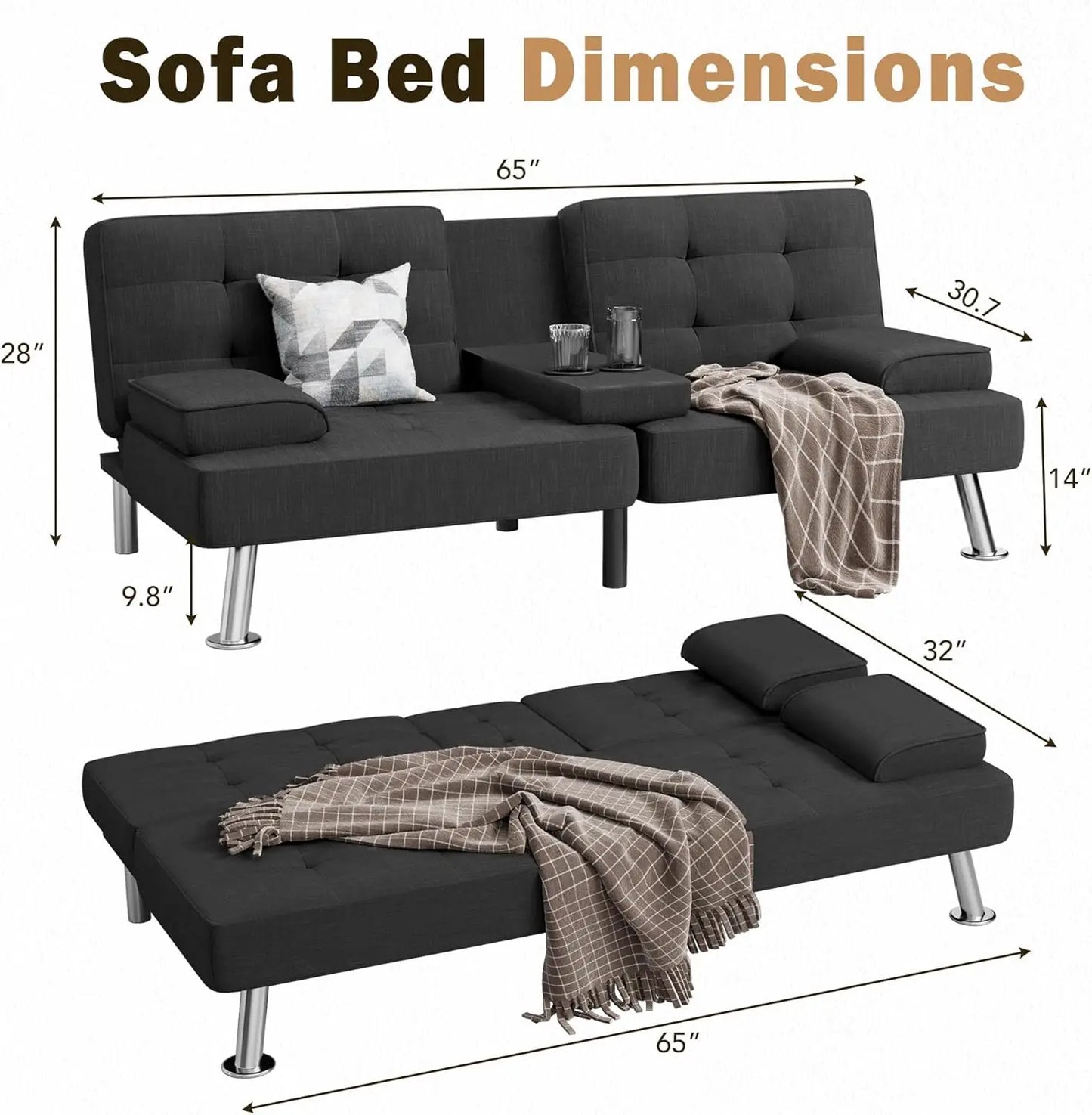 Convertible Linen Futon