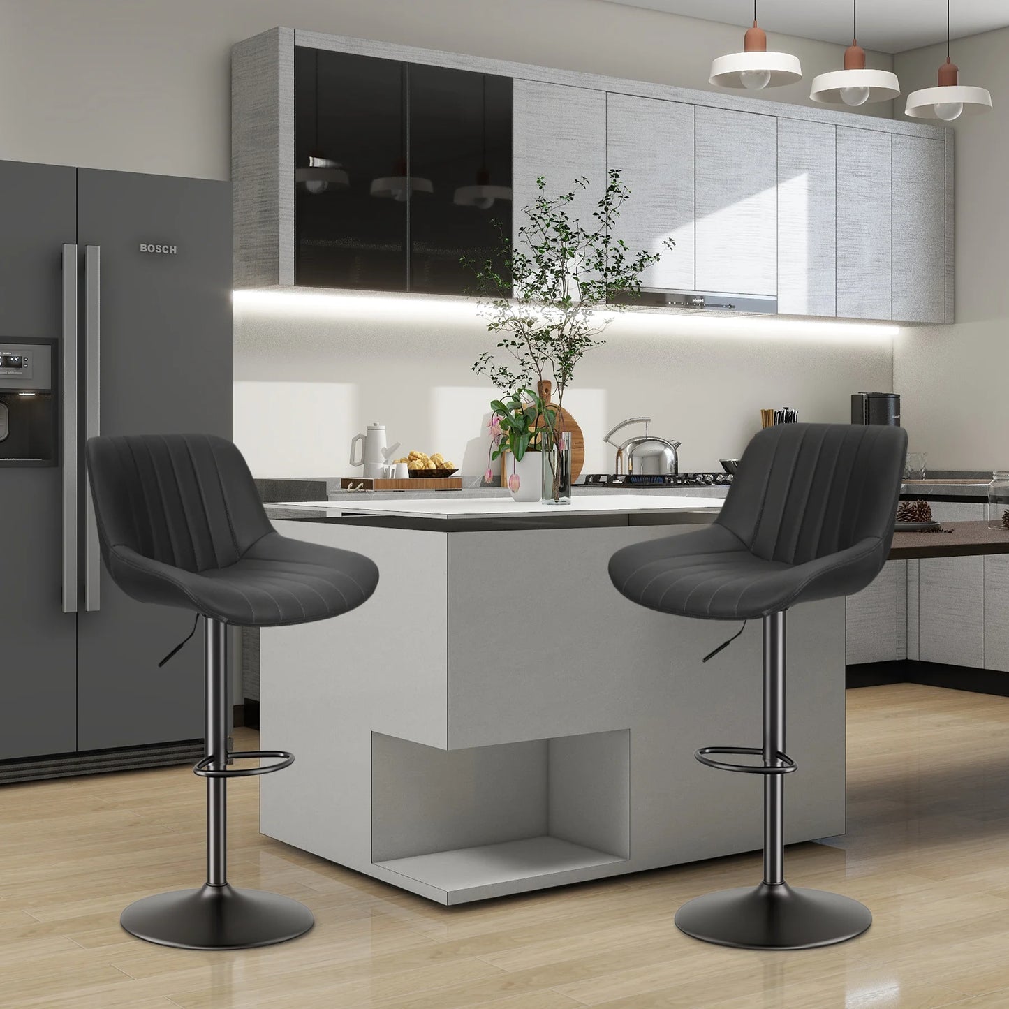 Rotating Counter Fabric Stool