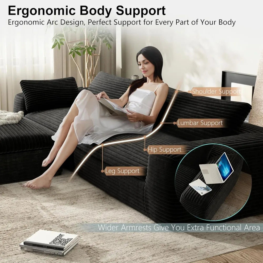 Black Cloud Sectional Sofa