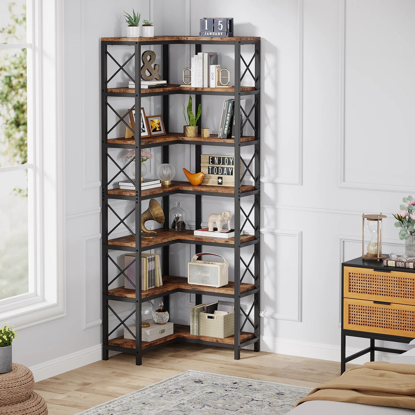 7‑Tier Corner Bookcase