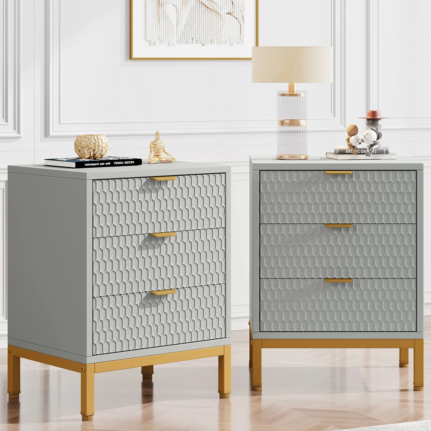 Hexagon 3-Drawer Nightstand
