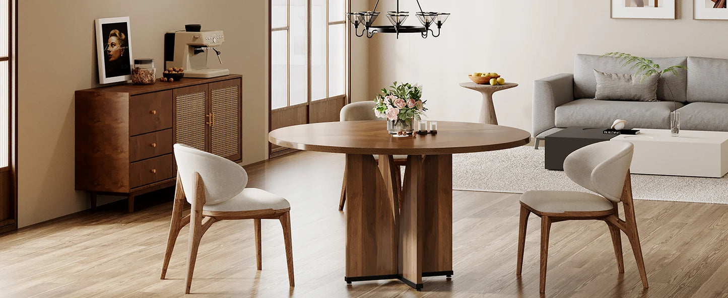 Round Wood Conference Table