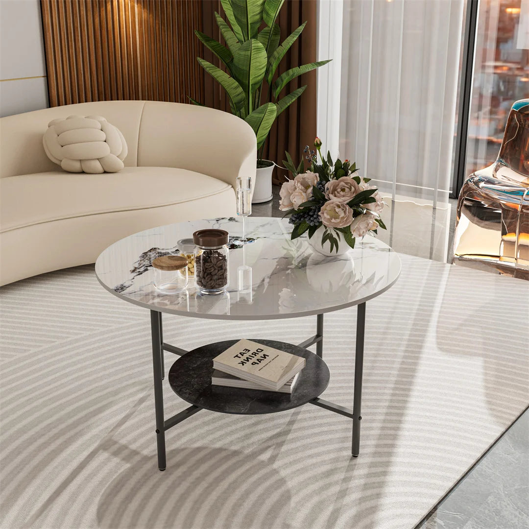 Round Double-Layer Coffee Table
