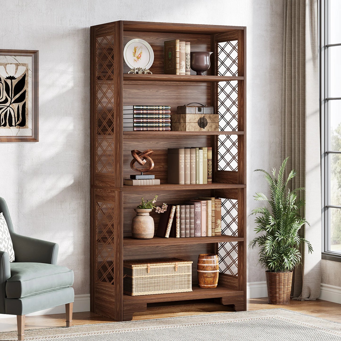 Industrial X-Frame Bookcase
