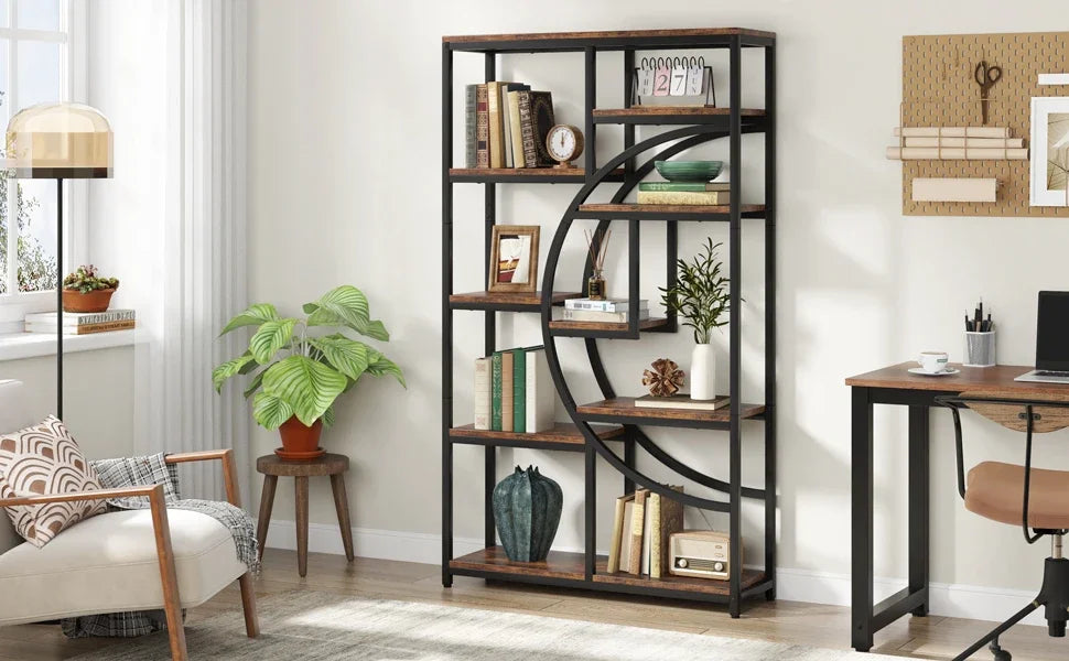 Half‑Moon Etagere Bookcase