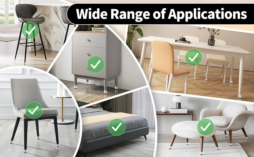 Grey Chair Leg Floor Protectors