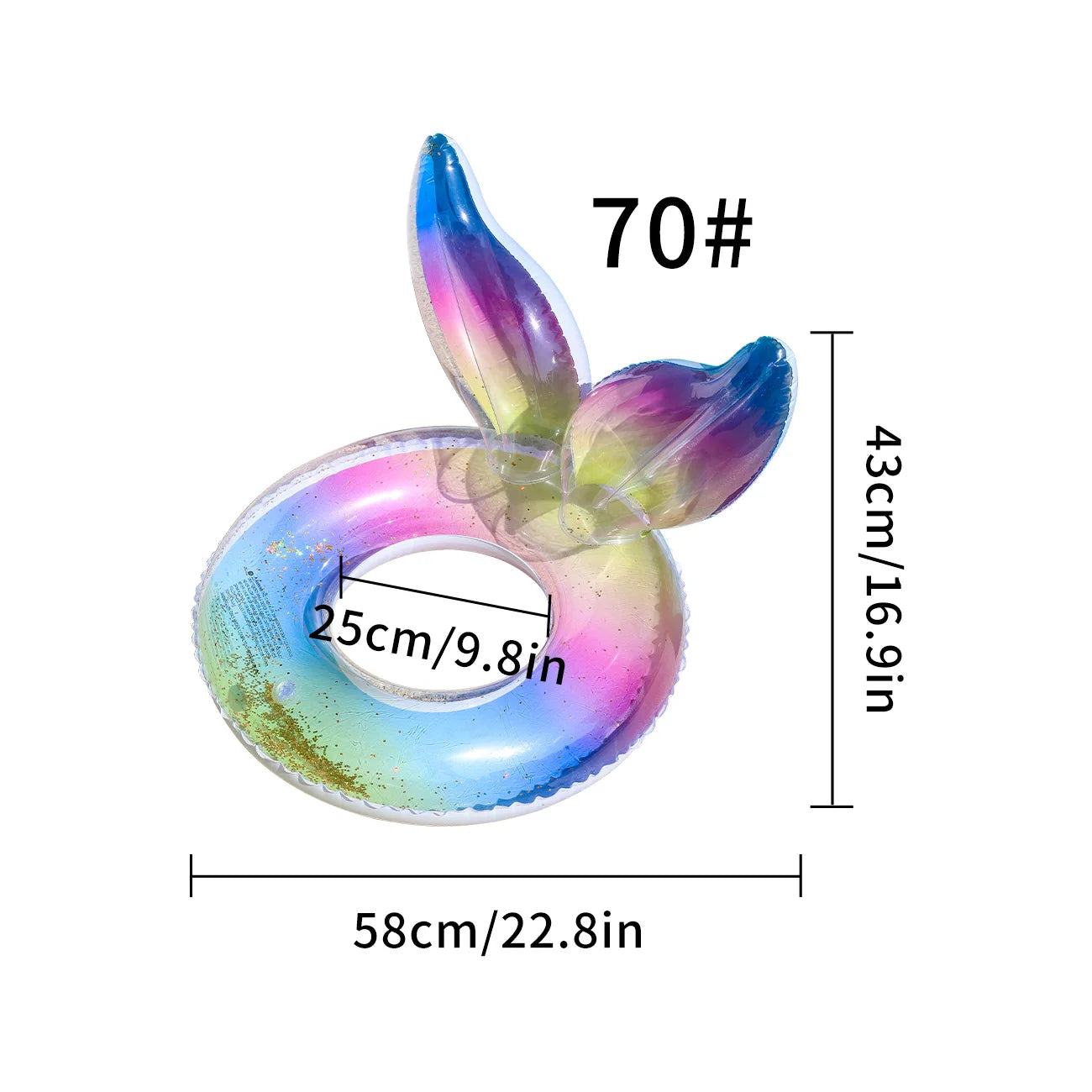 Rainbow Tail Thickened Pool Float