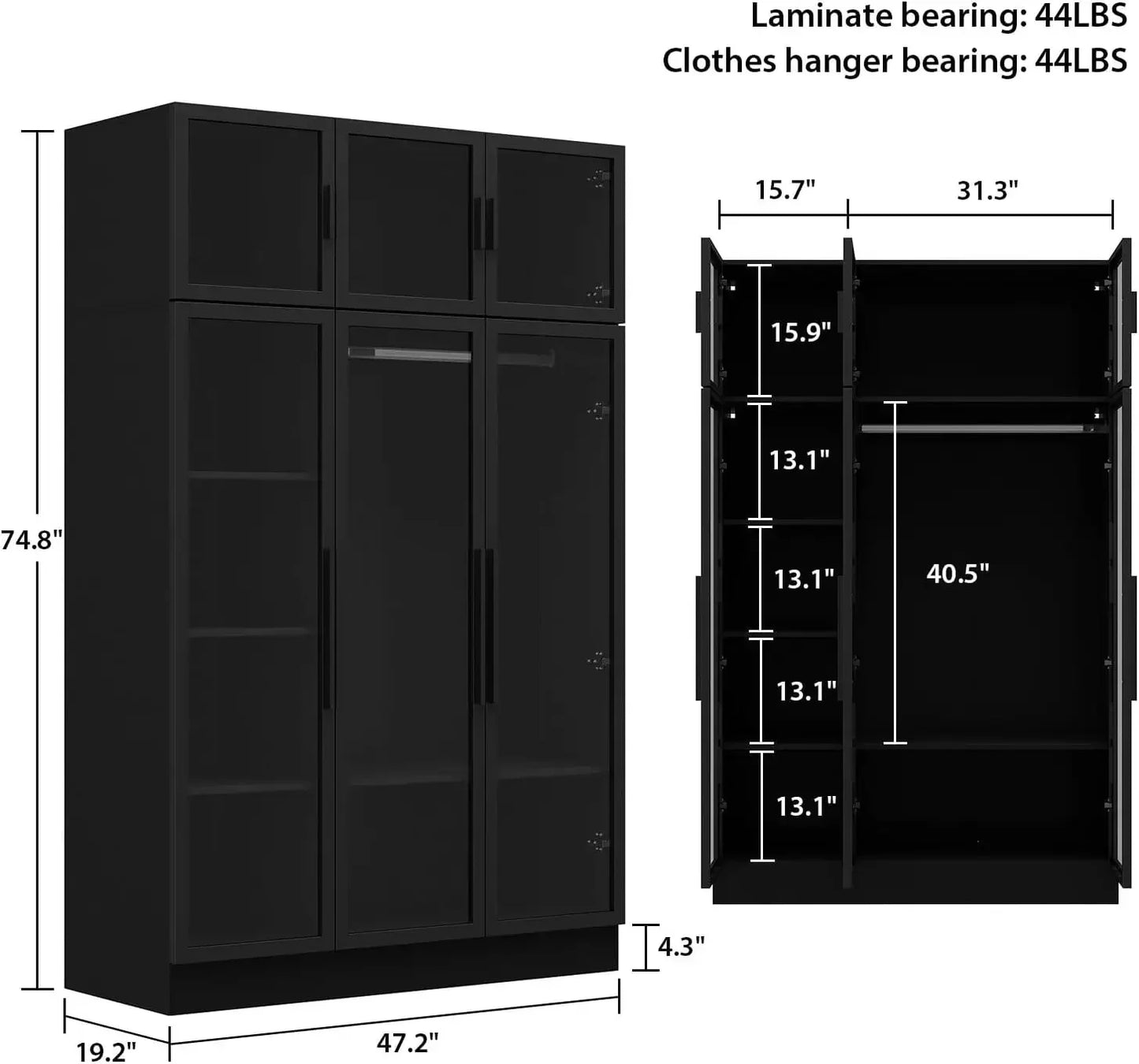 Glass Wardrobe Cabinet