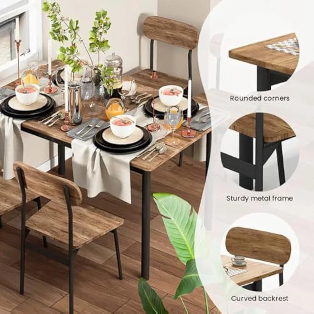 5-Piece Modern Dining Table Set