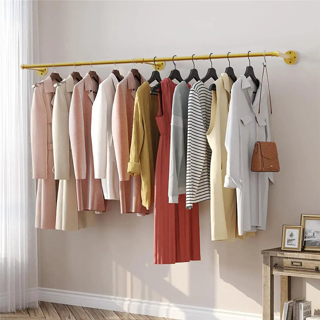 Industrial Pipe Wall-Mounted Clothing Rack