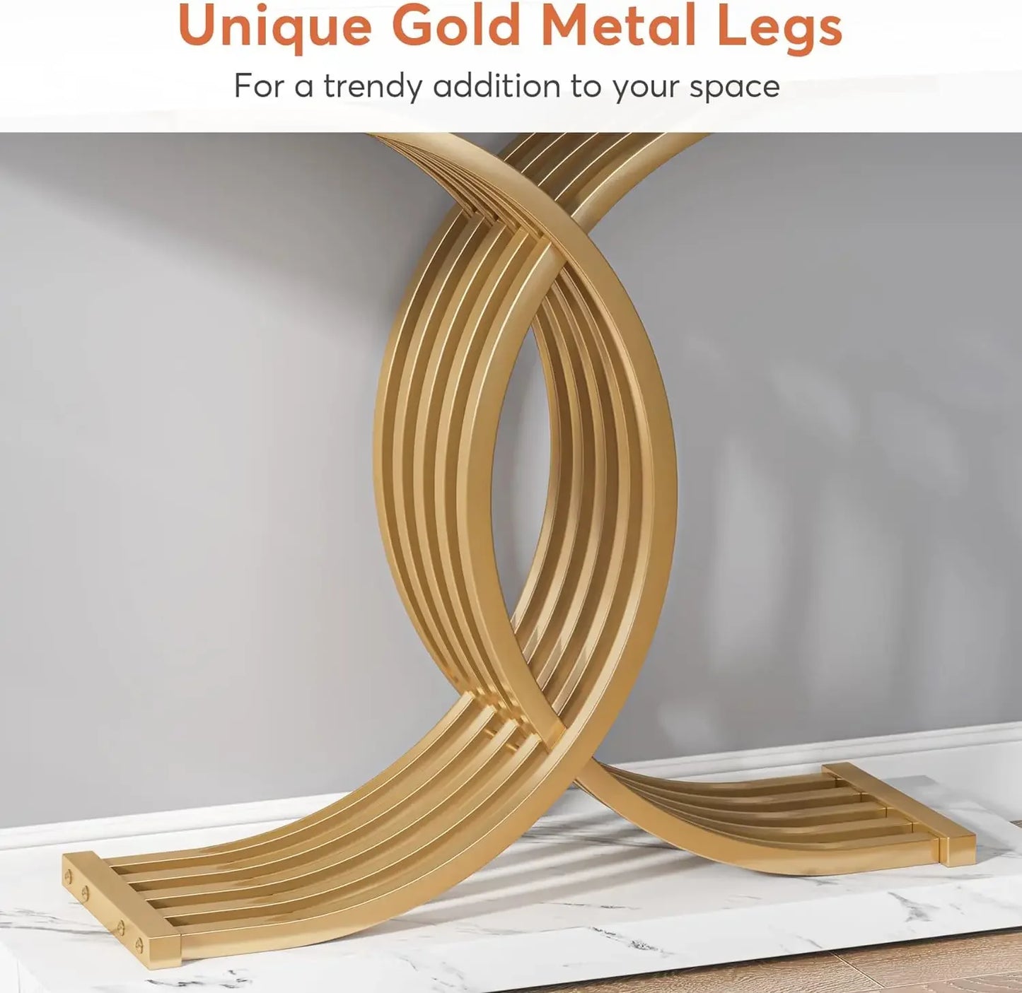 Gold Geometric Console