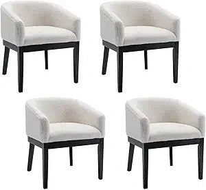 Beige Linen Dining Chairs