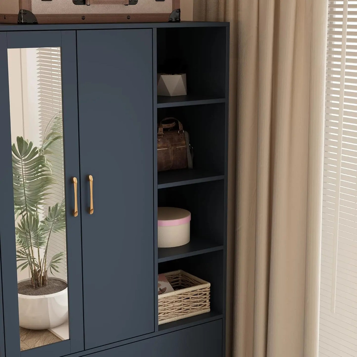 Navy Blue Storage Armoire